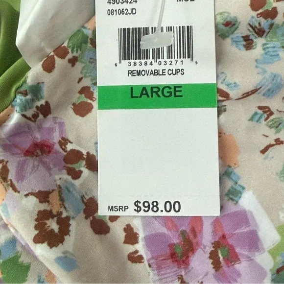 Isabella Rose Liberty Lane Fashion Swim Top with Front Tie NWT Size L - Picture 7 of 8